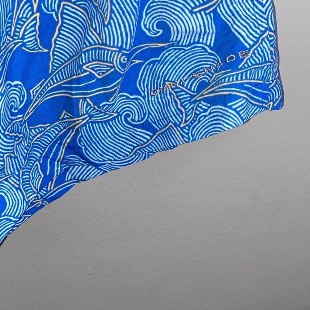 Columbia Blue Swim Trunks Quick-Dry Elastic Waist